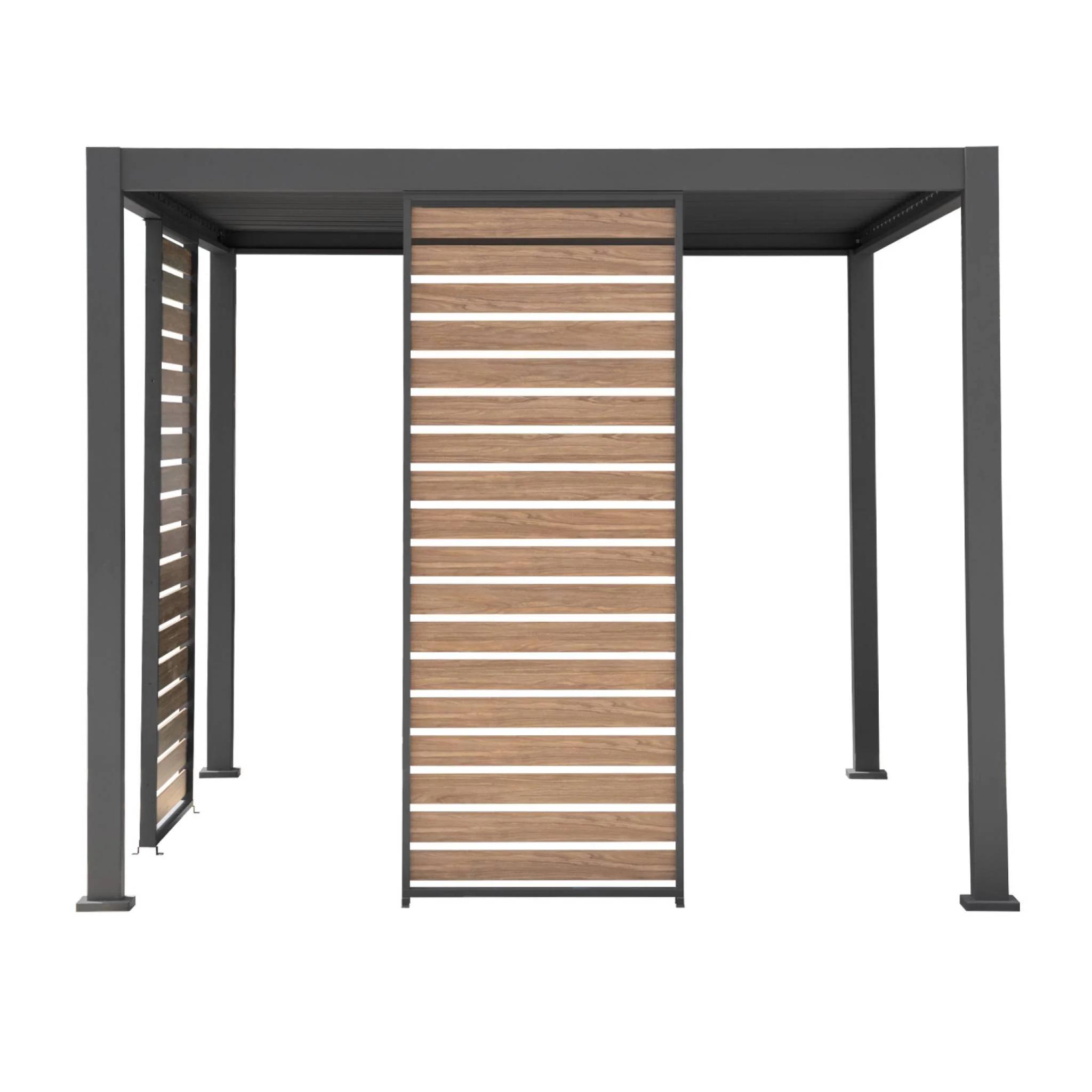 sweeek - Vaste houtlook lamellenwand 100cm voor Triomphe pergola - Image 3