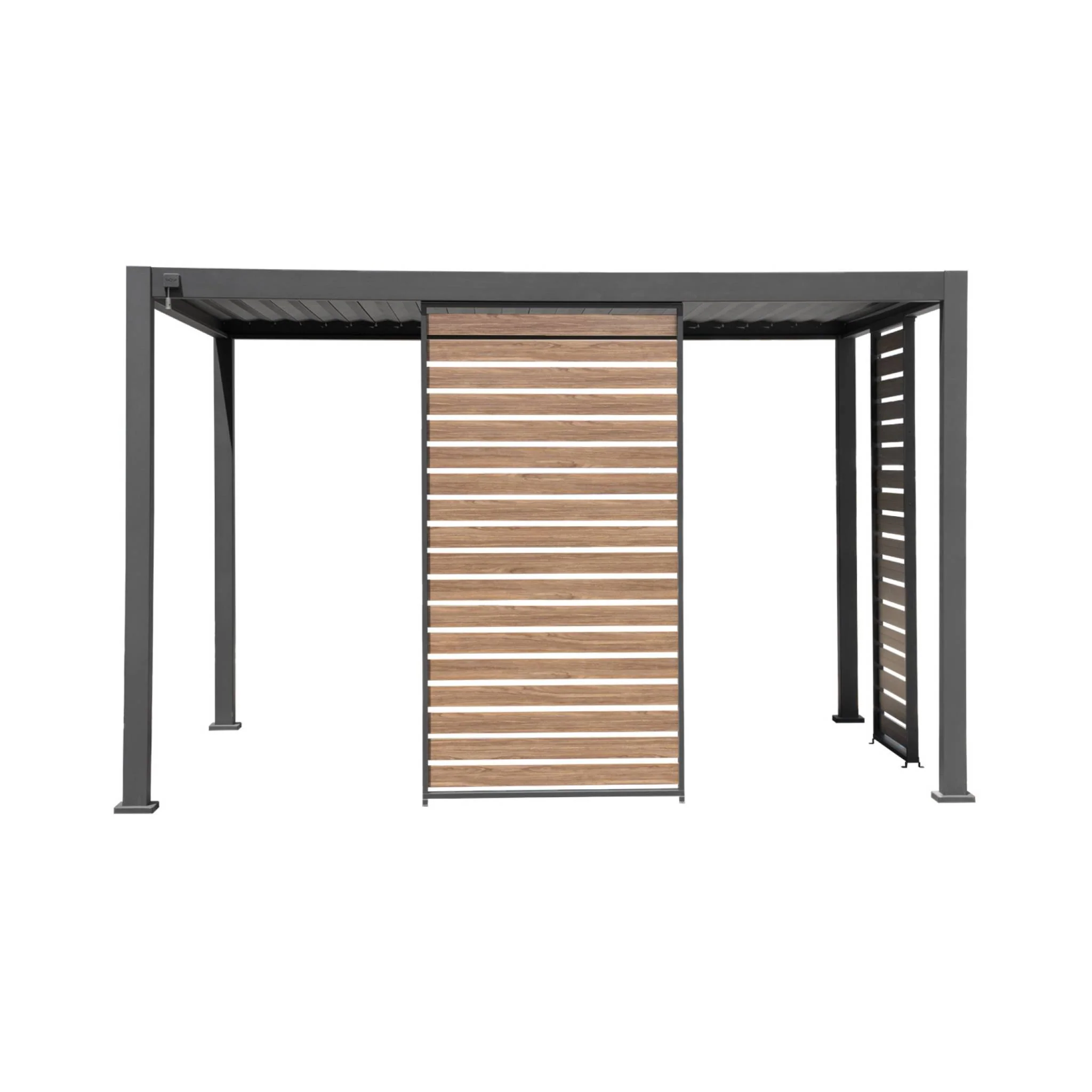 sweeek - Vaste houtlook lamellenwand 130cm voor Triomphe pergola - Image 2