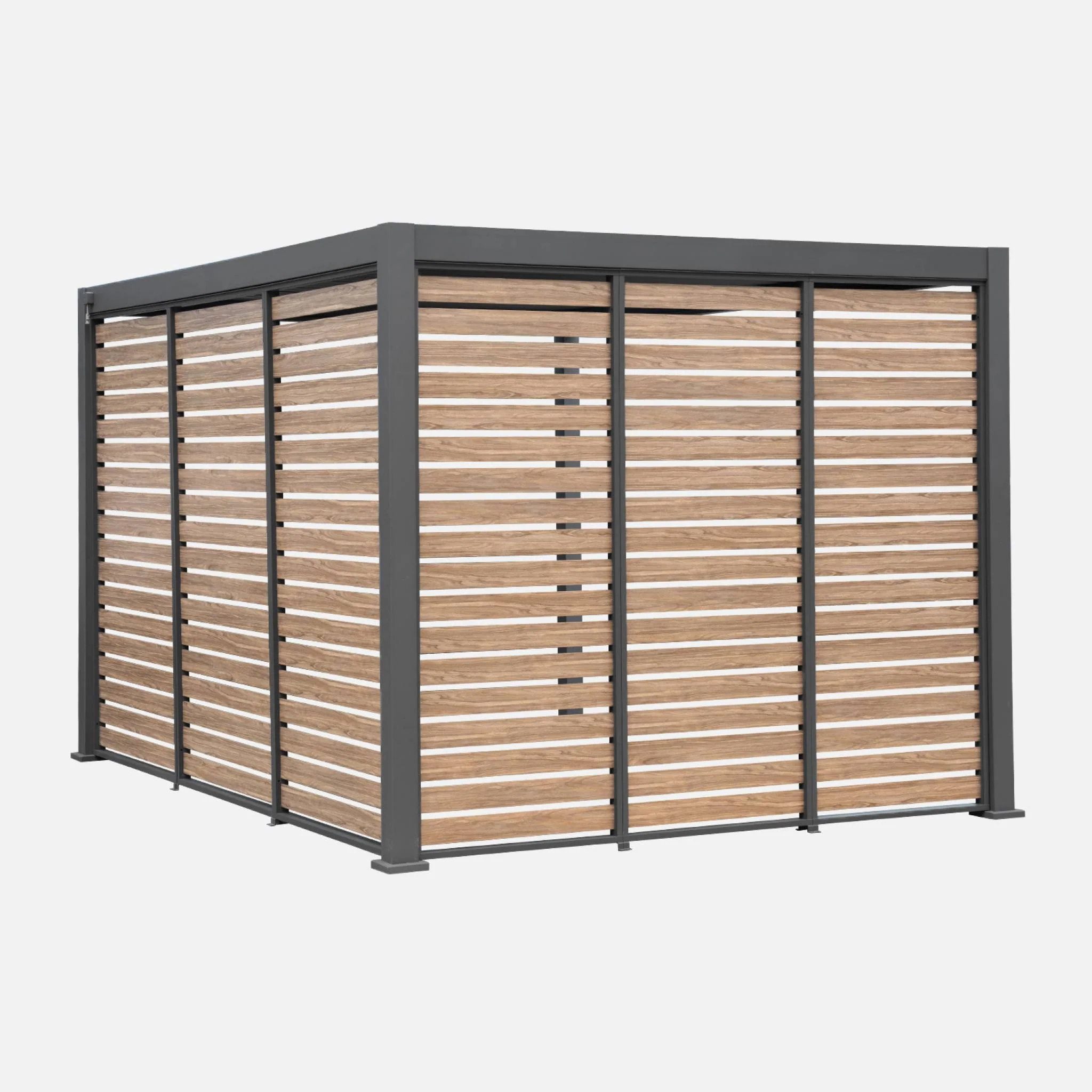 sweeek - Vaste houtlook lamellenwand 130cm voor Triomphe pergola - Image 3