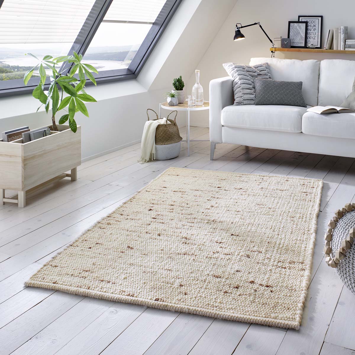 Tapeso Wollen loper handweef Oslo - crème - 70x240 cm - Image 2