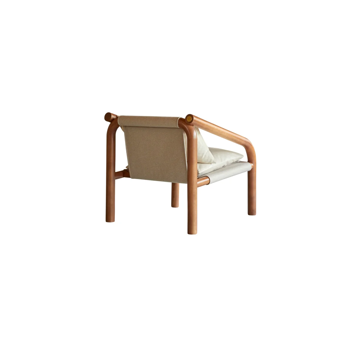 Tikamoon - Fauteuil van donker massief eikenhout en ecru stof - Image 10