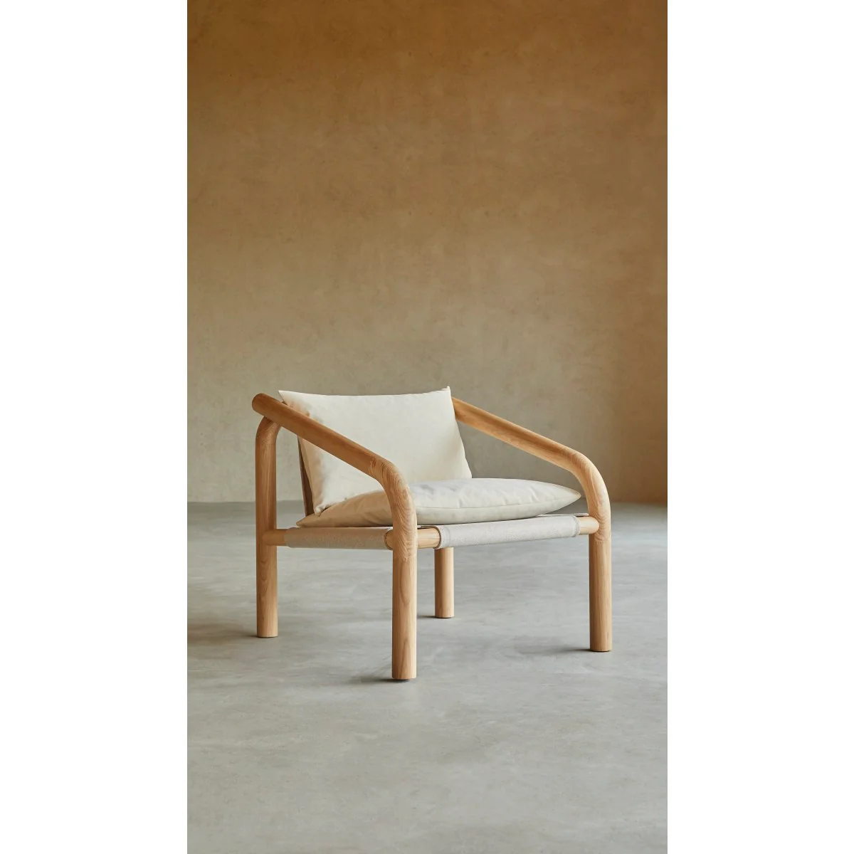 Tikamoon - Fauteuil van massief licht eikenhout en ecru stof - Image 11