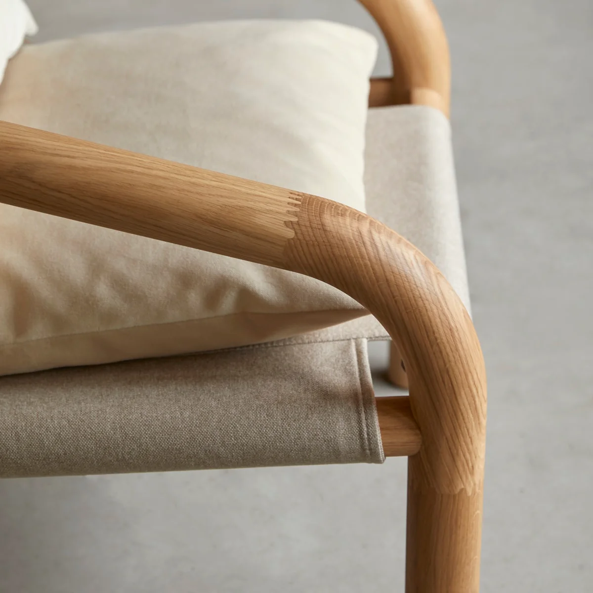 Tikamoon - Fauteuil van massief licht eikenhout en ecru stof - Image 3