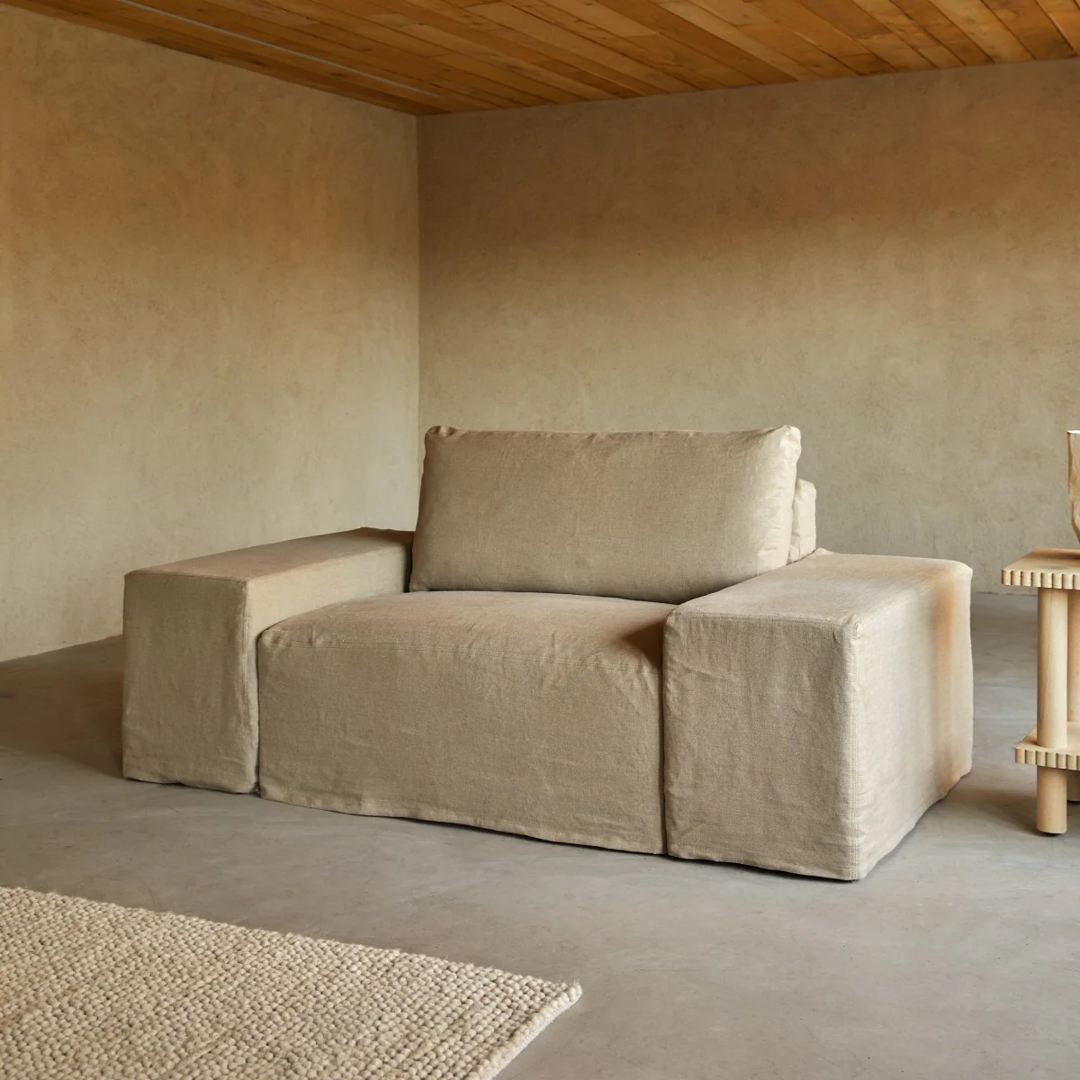 Tikamoon - Modulaire fauteuil in natuurlijk linnen, 1-zit - Image 5