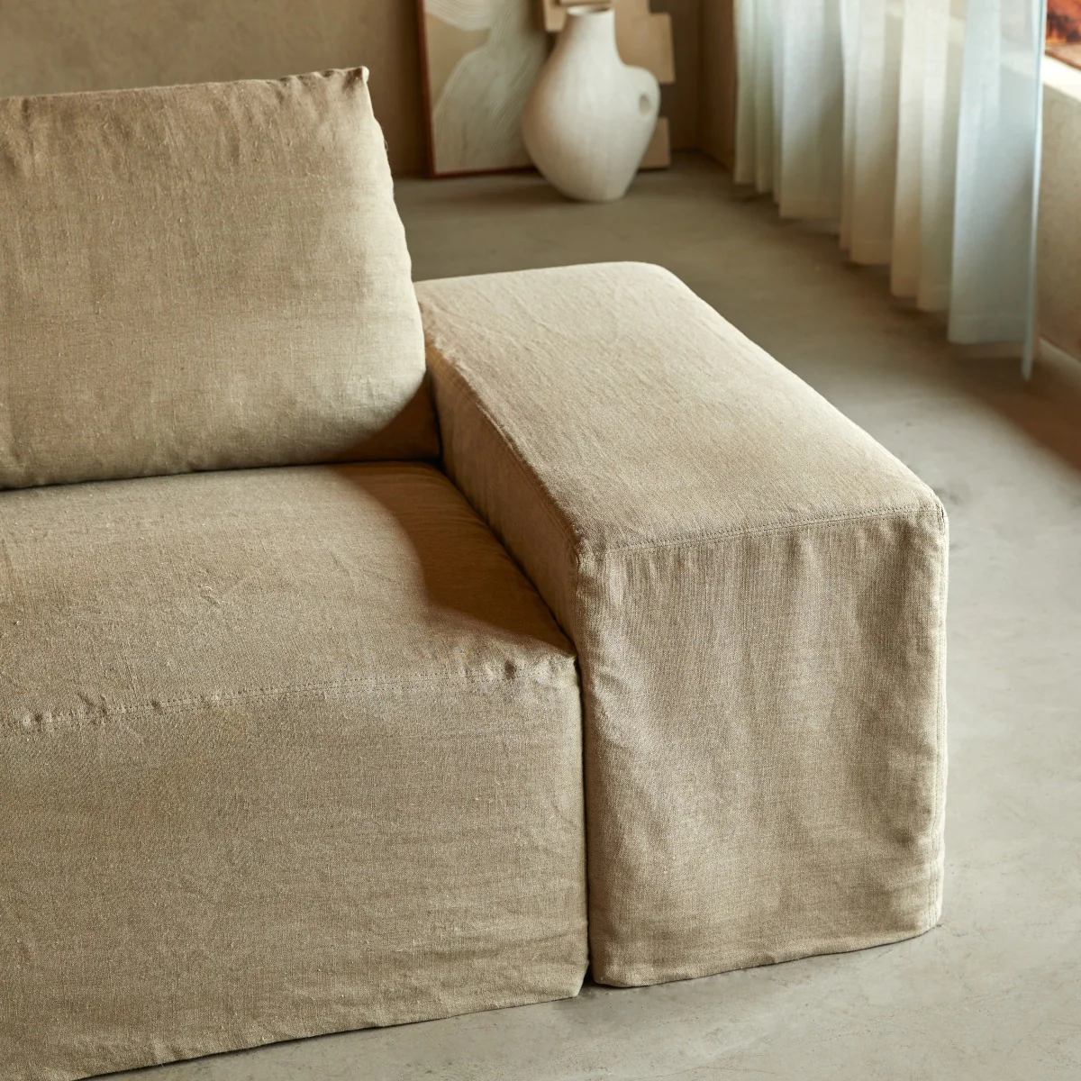 Tikamoon - Modulaire fauteuil in natuurlijk linnen, 1-zit - Image 6