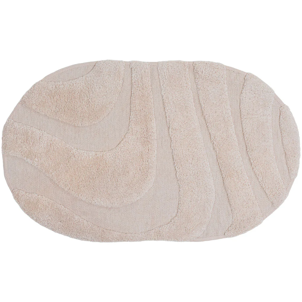 Veer Carpets - Badmat Beau - Beige Ovaal 50 x 80 cm
