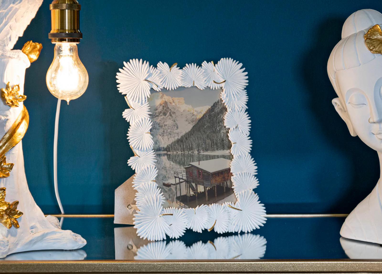 Witte harslijst met bladeren 22,7x1,5x28 cm - Image 4