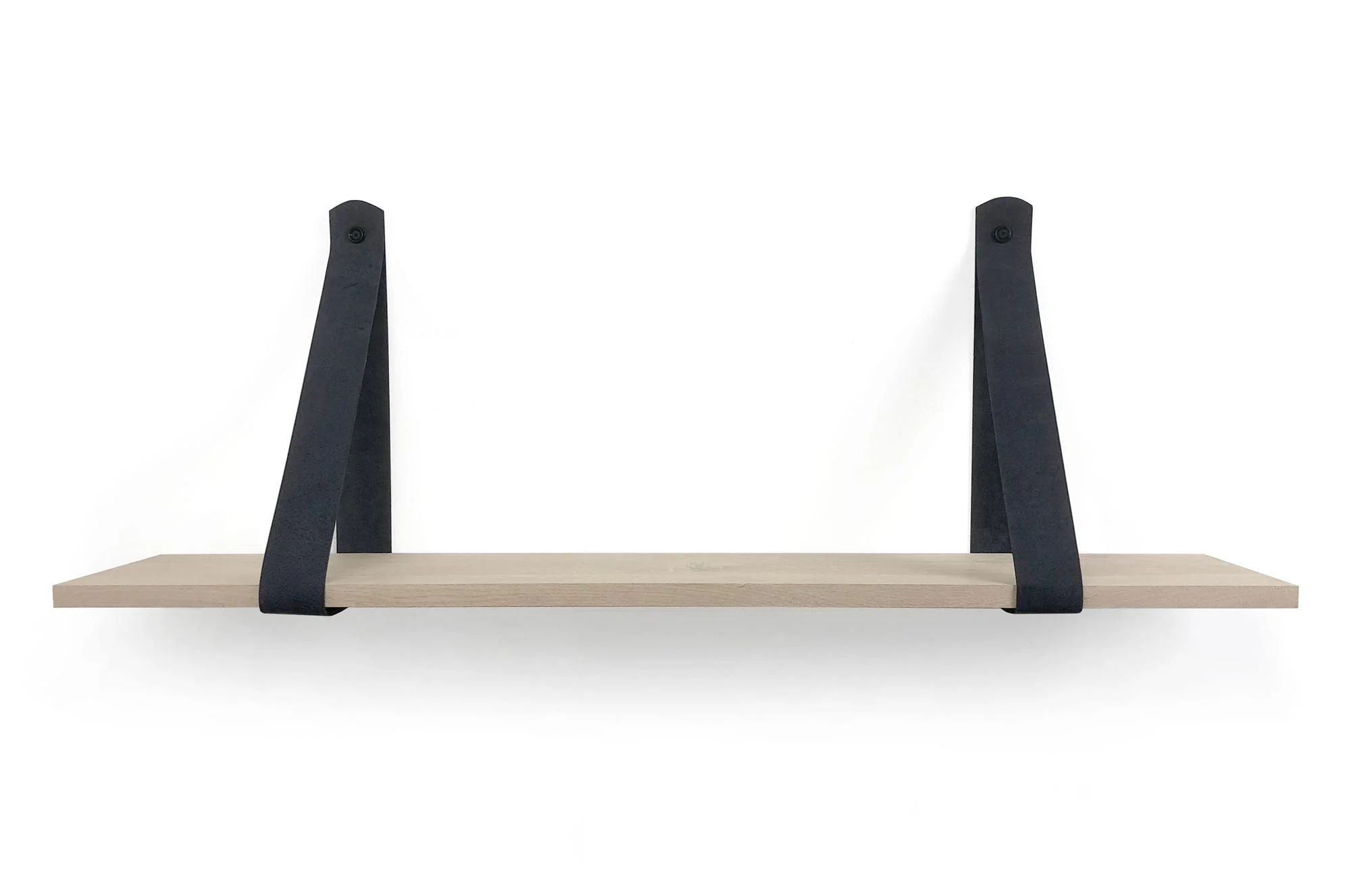 Woodbrothers Eiken 18mm wandplank recht 50x30cm + leren riem zwart - Image 4