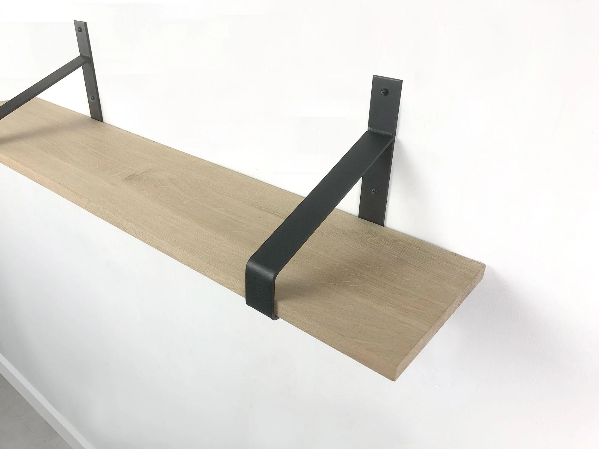 Woodbrothers Eiken 18mm wandplank recht 60x30cm + dragers - Image 2