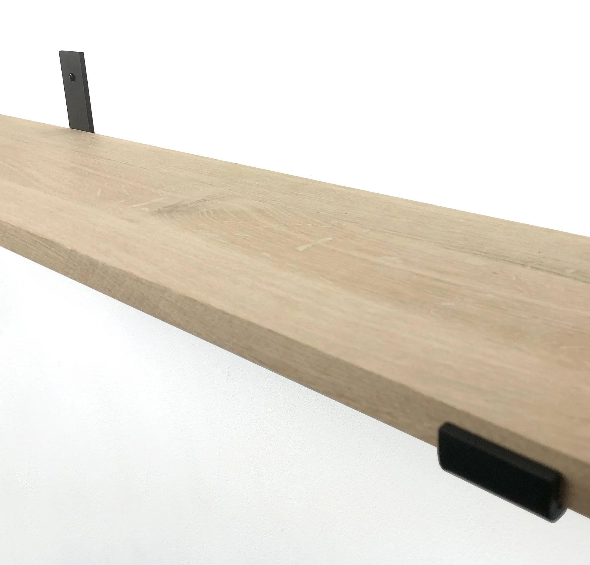 Woodbrothers Eiken 18mm wandplank recht 75x20cm + zwarte dragers - Image 4