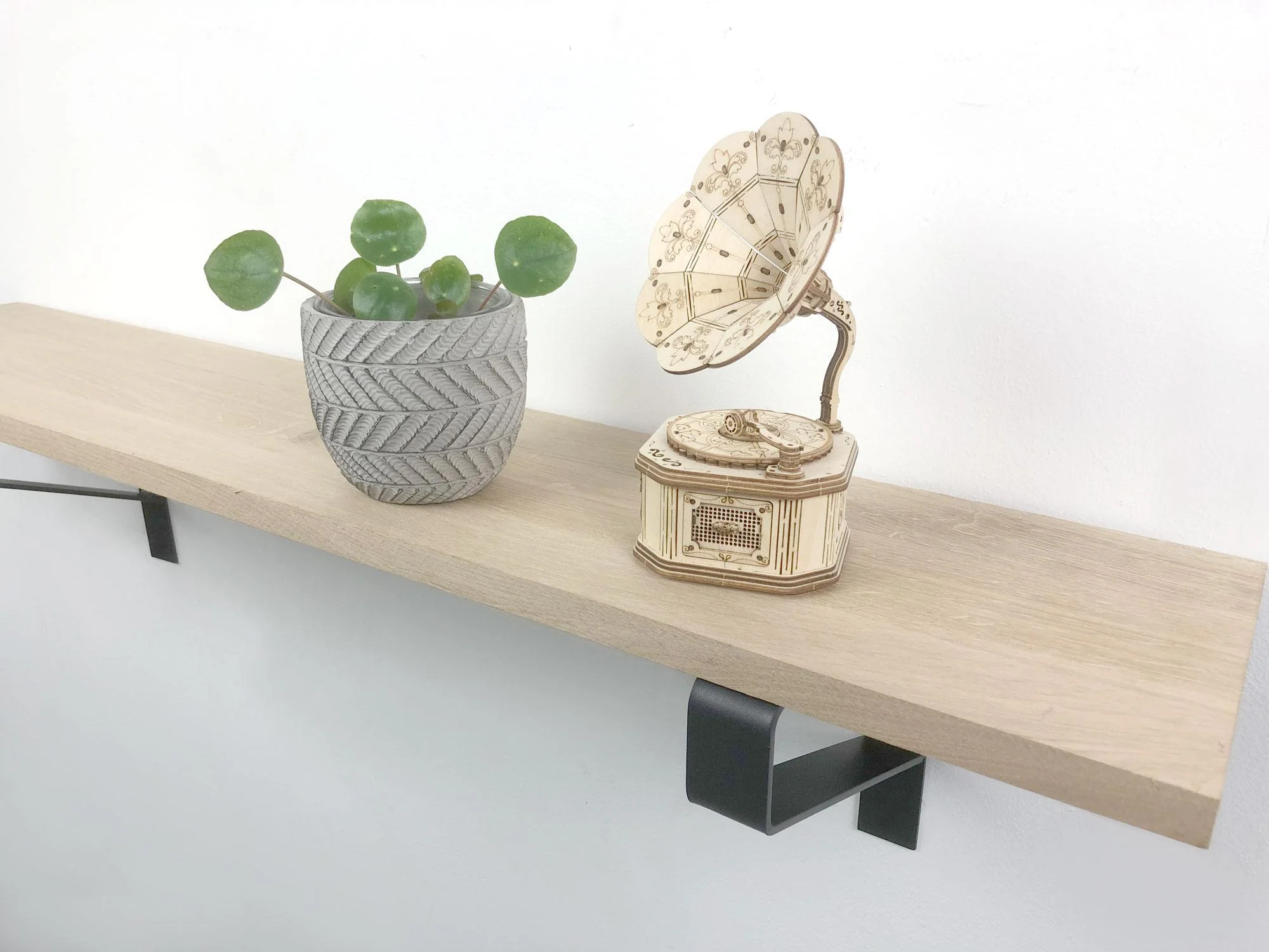 Woodbrothers Eiken 18mm wandplank recht 90cm op 30cm diepe dragers - Image 4