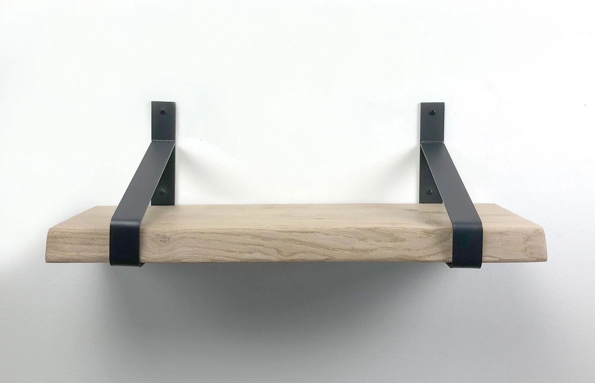 Woodbrothers Eiken wandplank boomkant 100cm + 30cm diepe dragers - Image 2