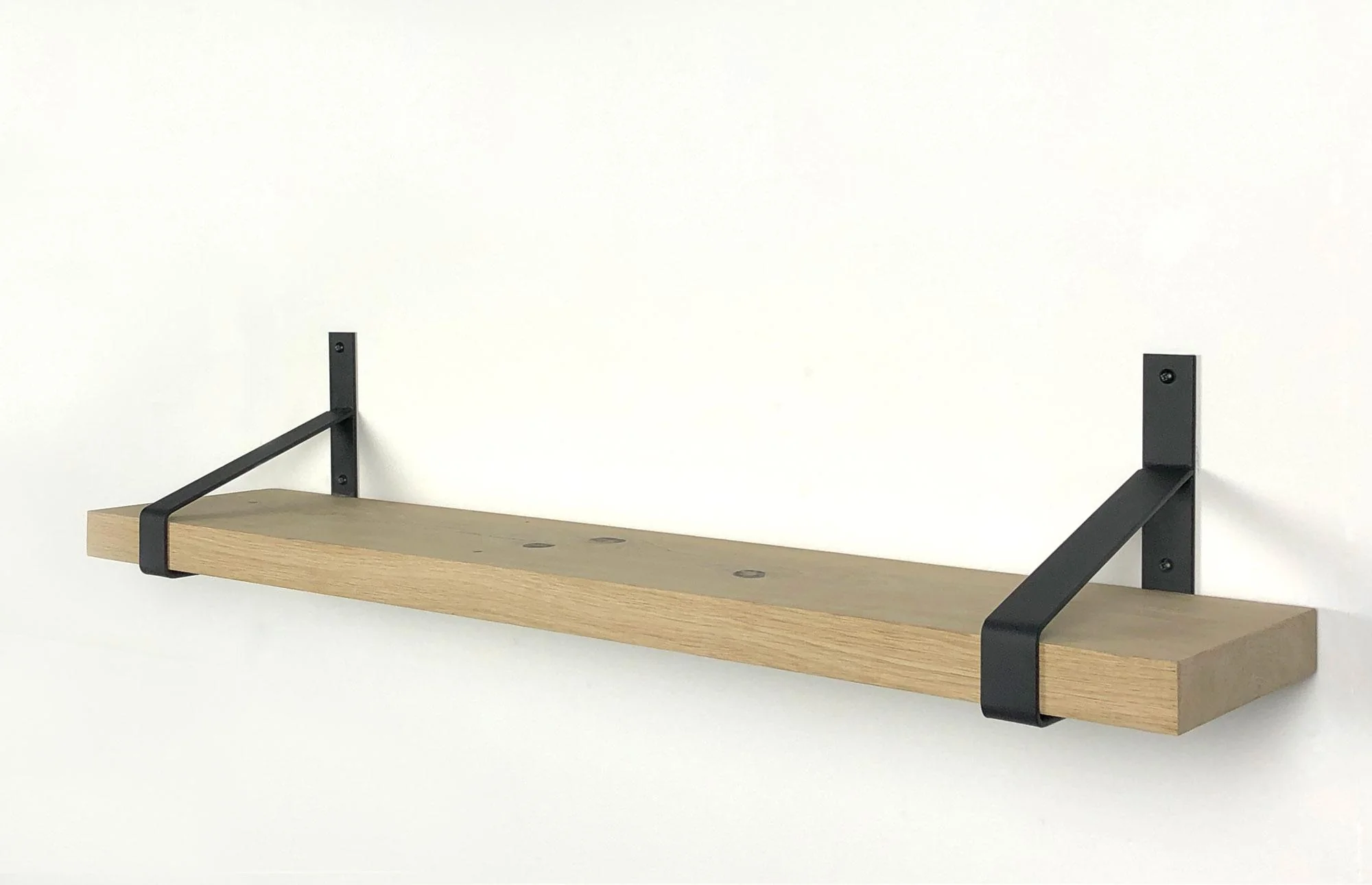 Woodbrothers Eiken wandplank massief recht 100x30cm + dragers
