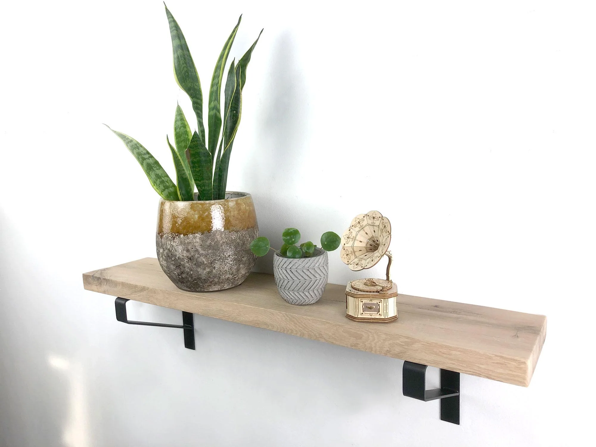 Woodbrothers Eiken wandplank massief recht 50cm op 30cm diepe dragers - Image 4