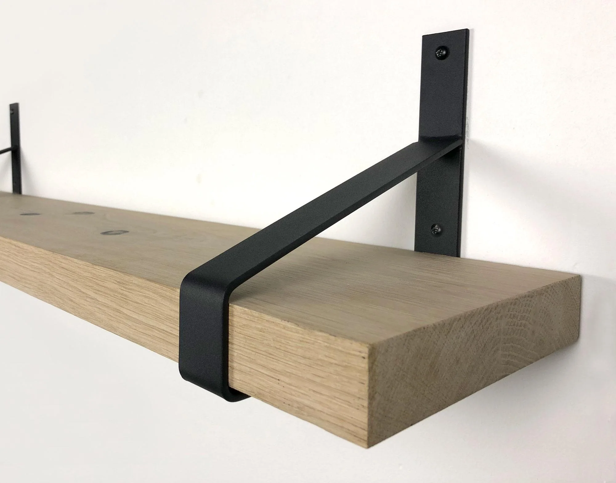 Woodbrothers Eiken wandplank massief recht 60x30cm + dragers - Image 2