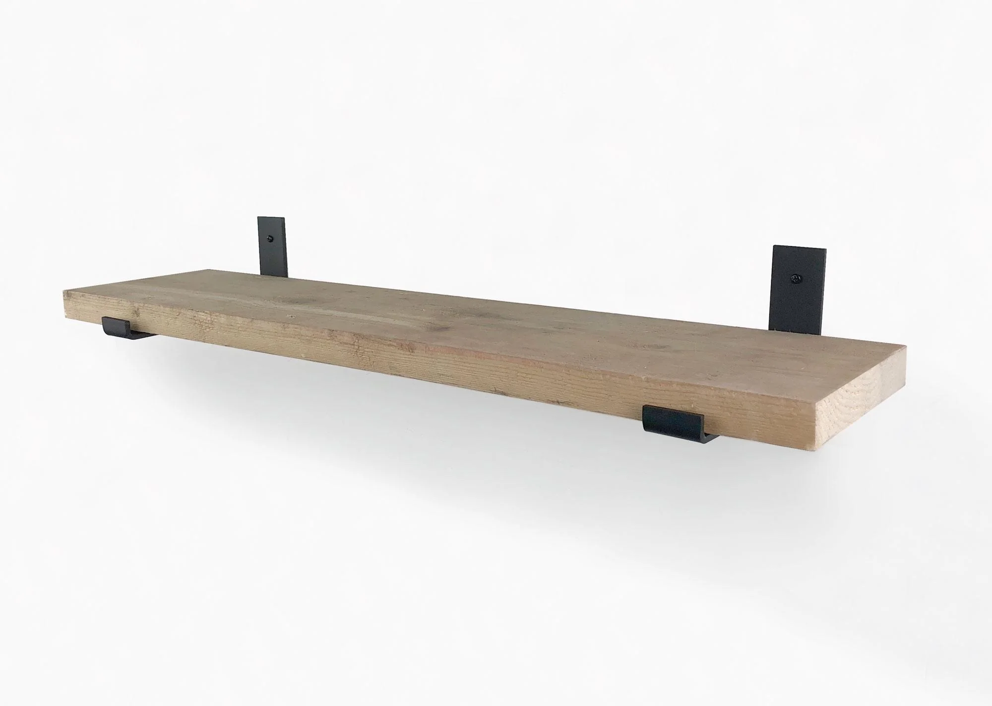 Woodbrothers Steigerhout wandplank 100x20cm + zwarte dragers