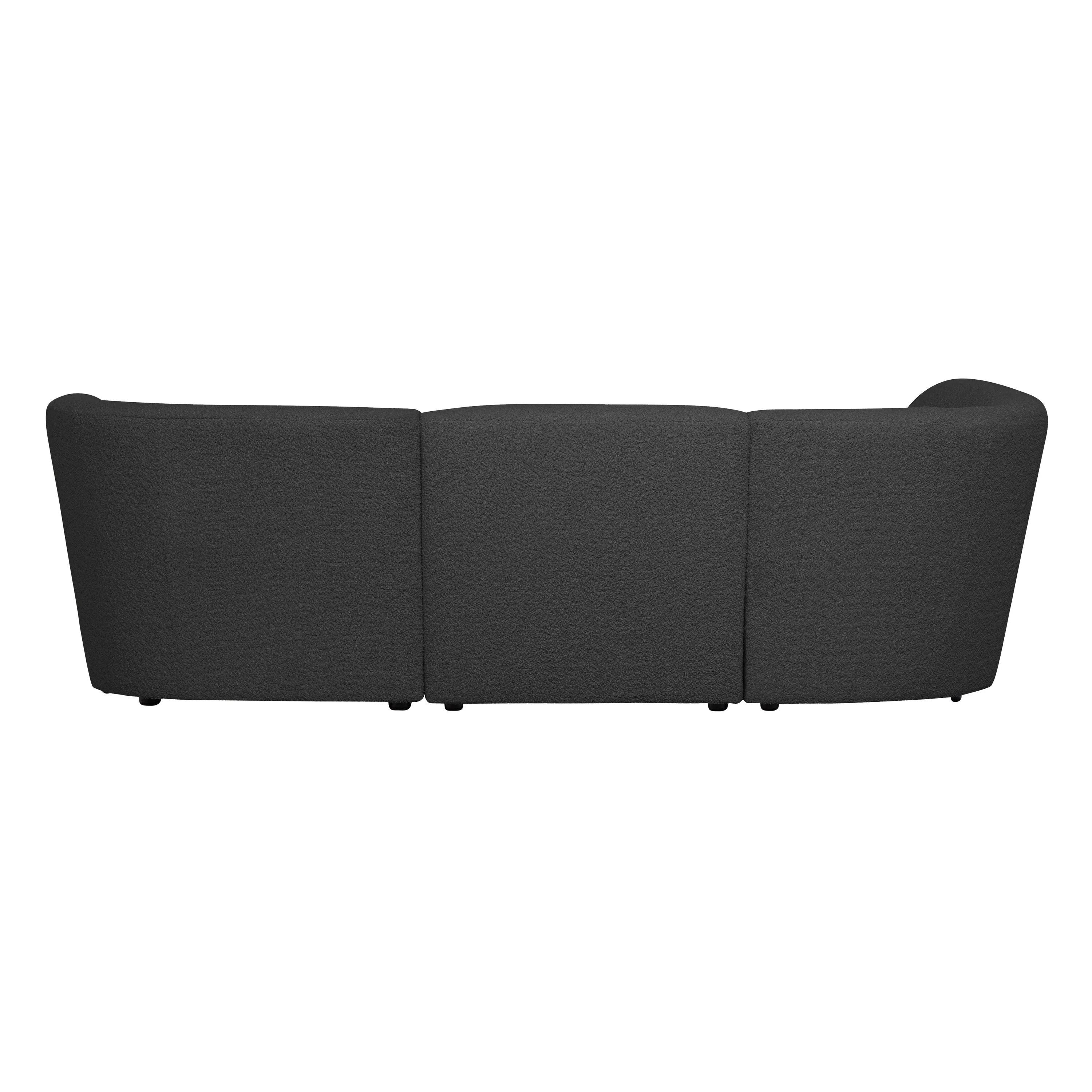WOOOD Coco 3-Zits Ronding Links - Bouclé - Donkergrijs - 70x230x138 - Image 2