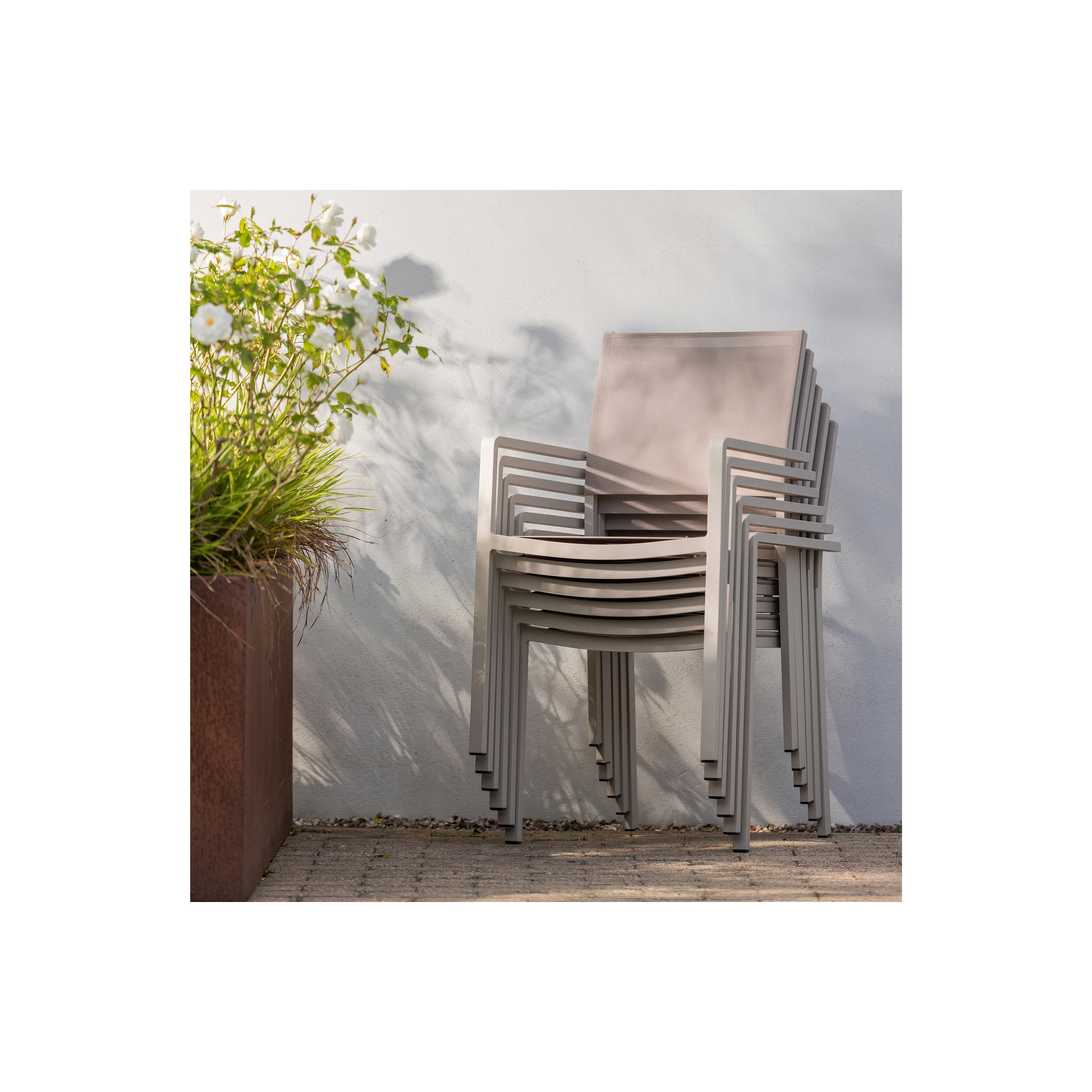 WOOOD Eetstoel Fowl - Aluminium|Textileen - Zand - 88x54x58 - Image 10