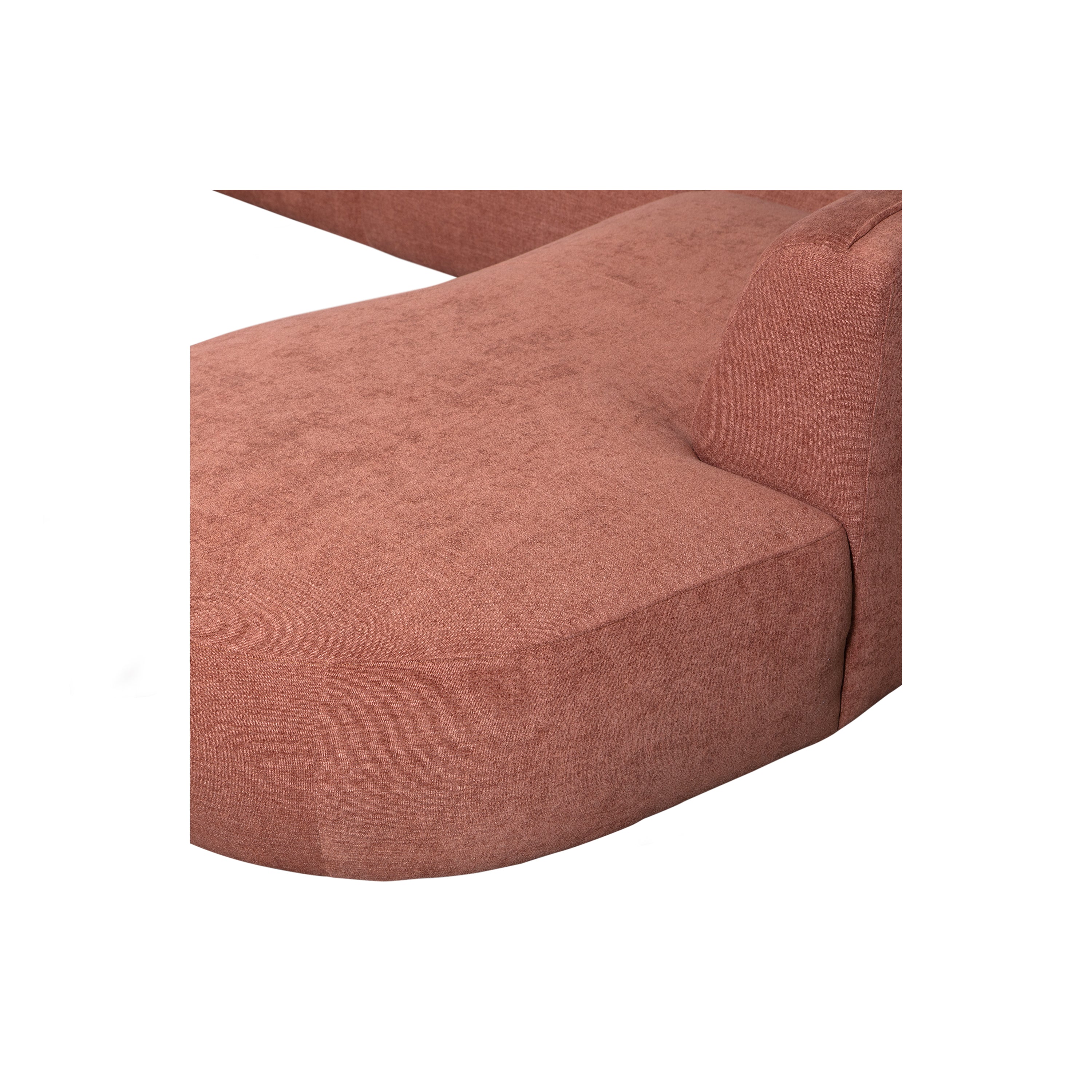 WOOOD Polly Bank Rechts - Polyester - Roze - 71x353x150|245