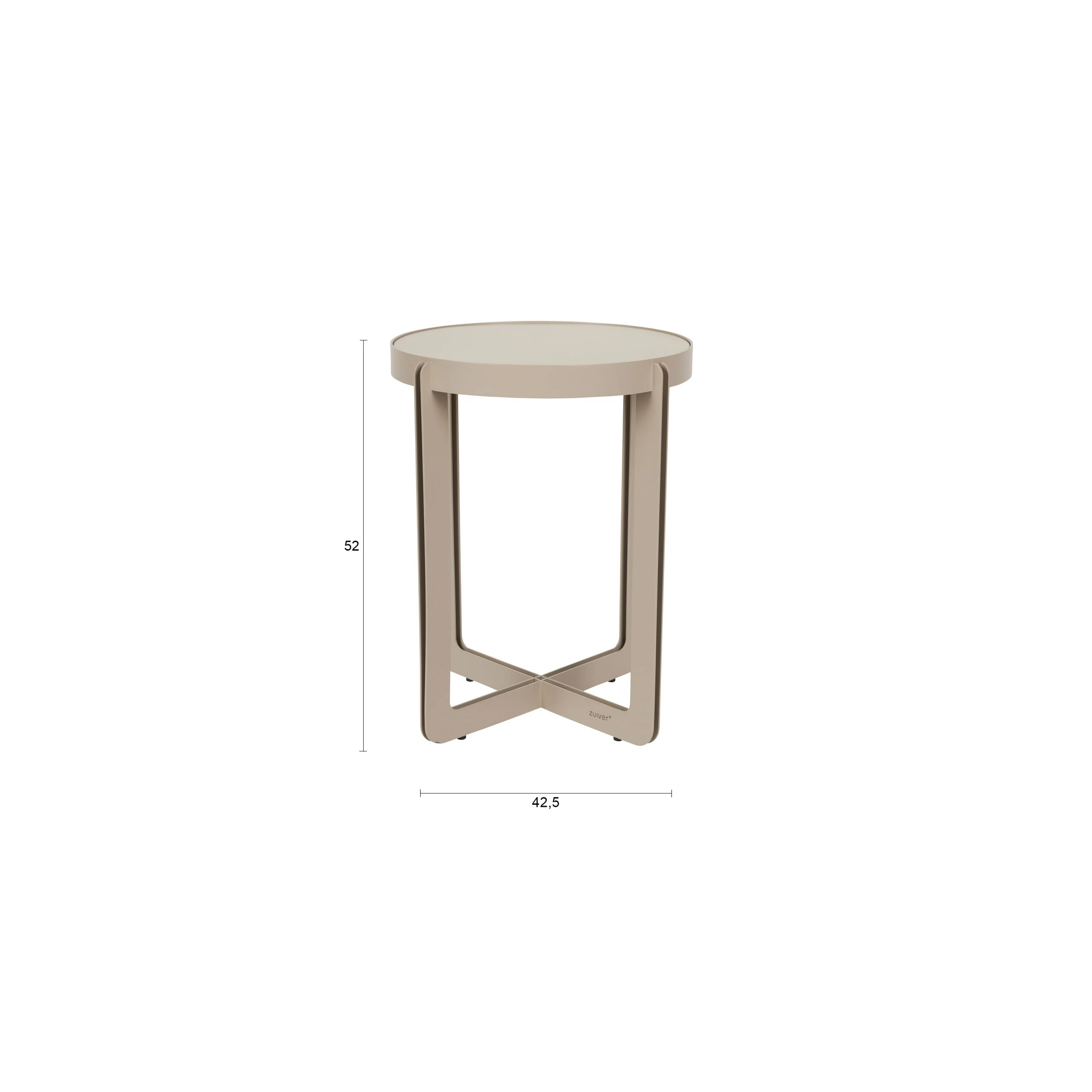 Zuiver Centre Bijzettafel Rond 42,5 cm Beige - Image 8